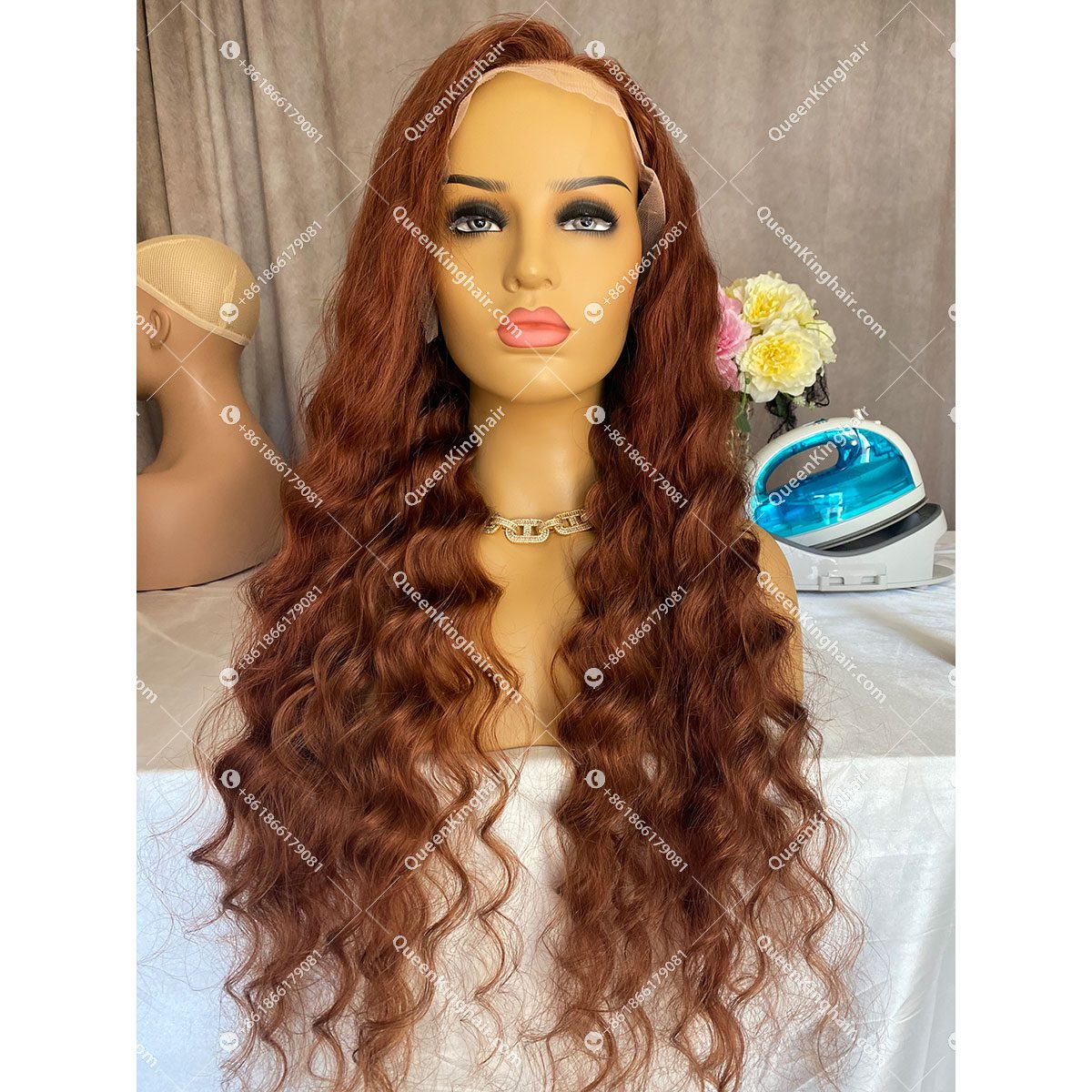 #4 brown hair medical wig virgin hair with 4x4 silk base