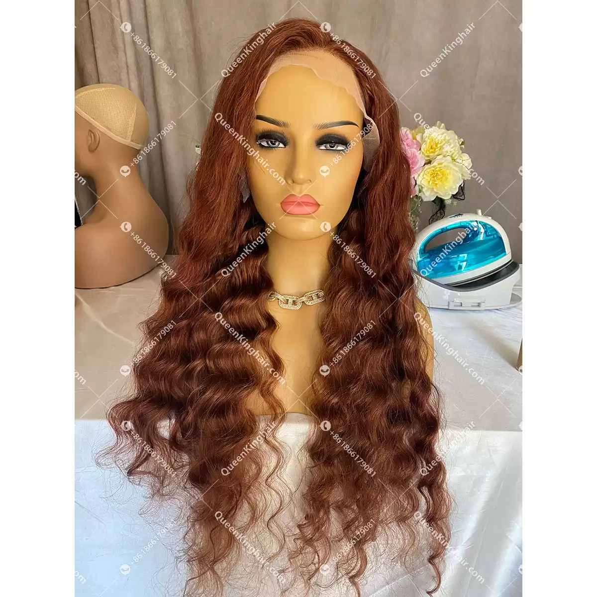 Chocolate Brown LaceFrontWig 150%Density Wavy