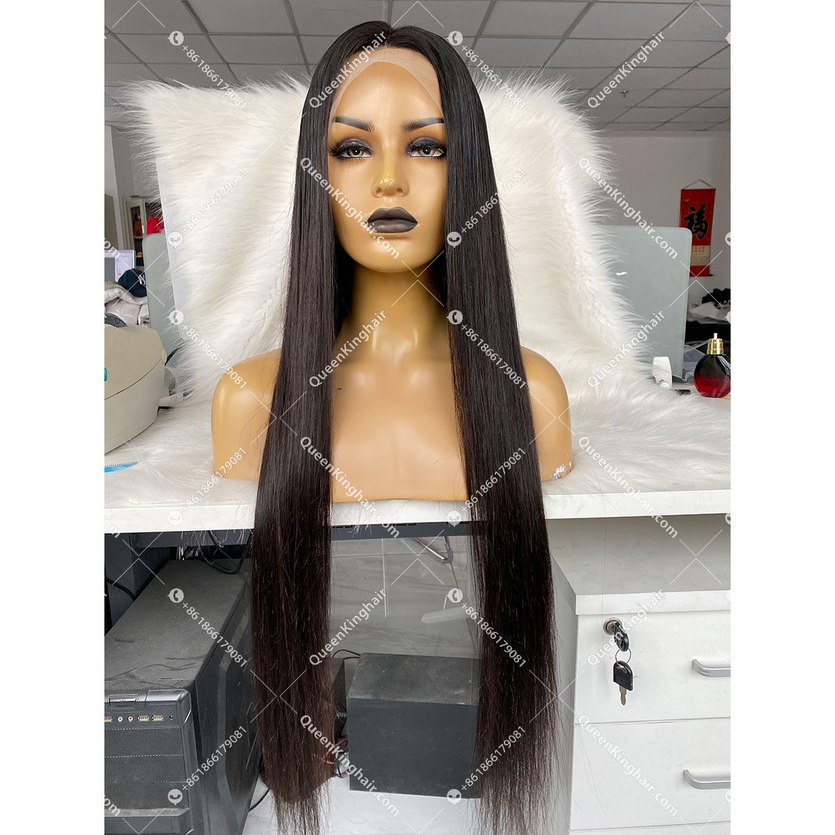 #4 brown hair medical wig virgin hair with 4x4 silk base