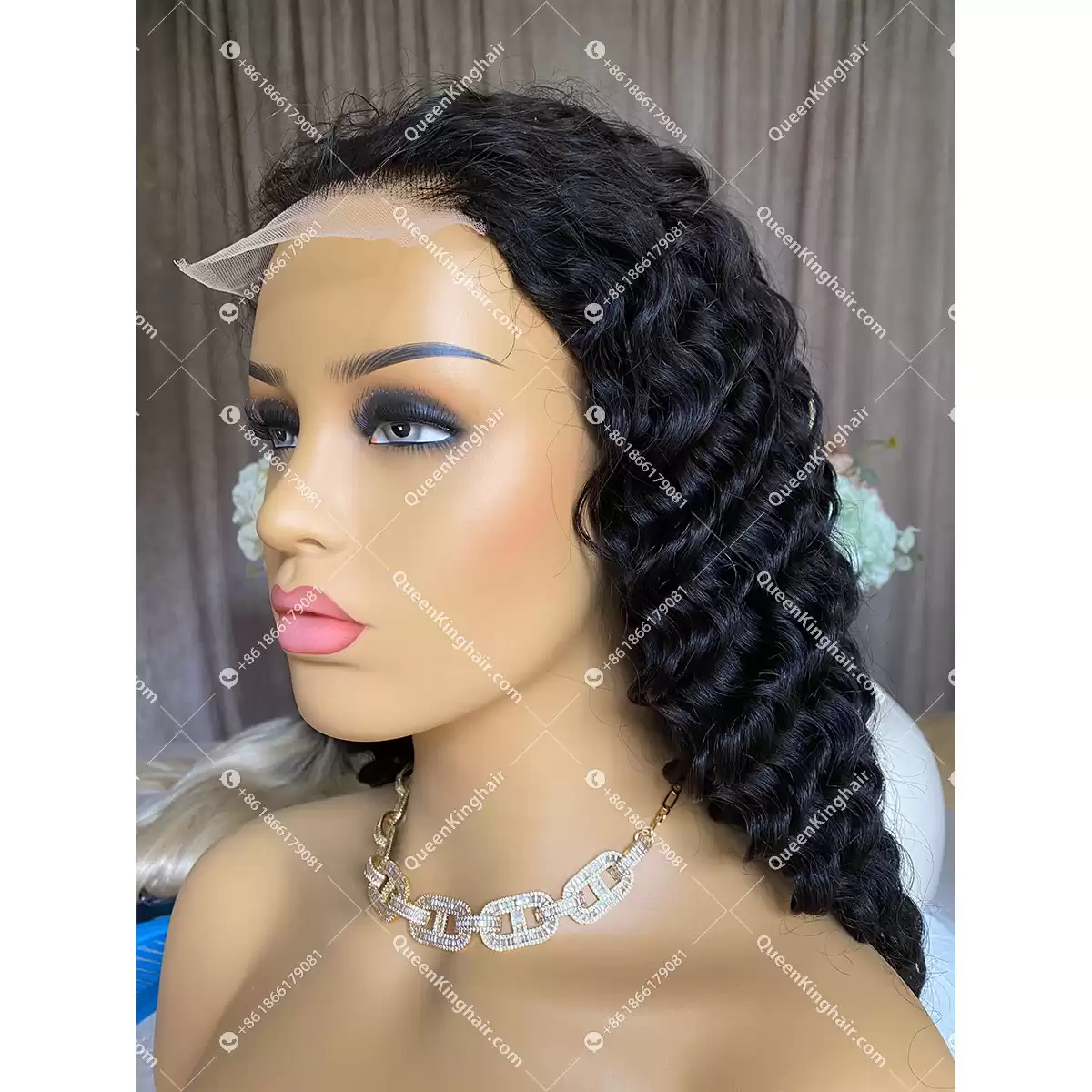 Natural Color LaceFrontWig 150%Density Deepwave