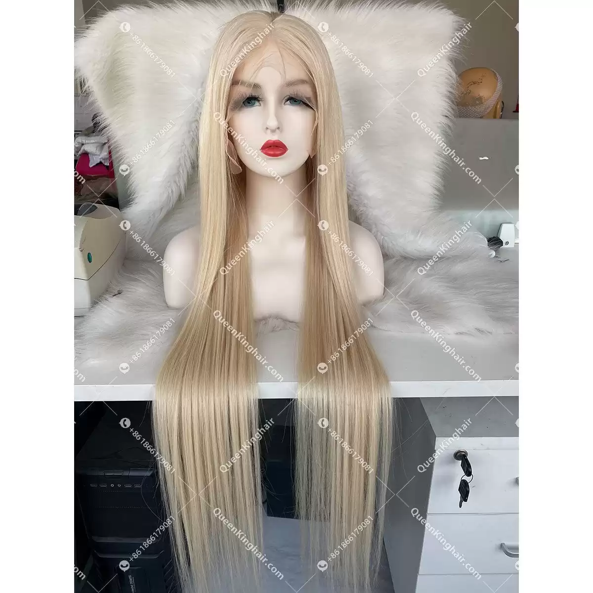 28 inches  Fire Red Virgin Hair 250% density 360 wig transparent lace Large cap