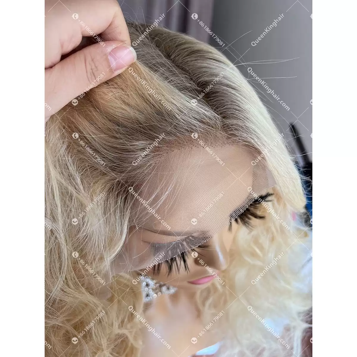 Ombre blonde LaceFrontWig 150%Density Curly