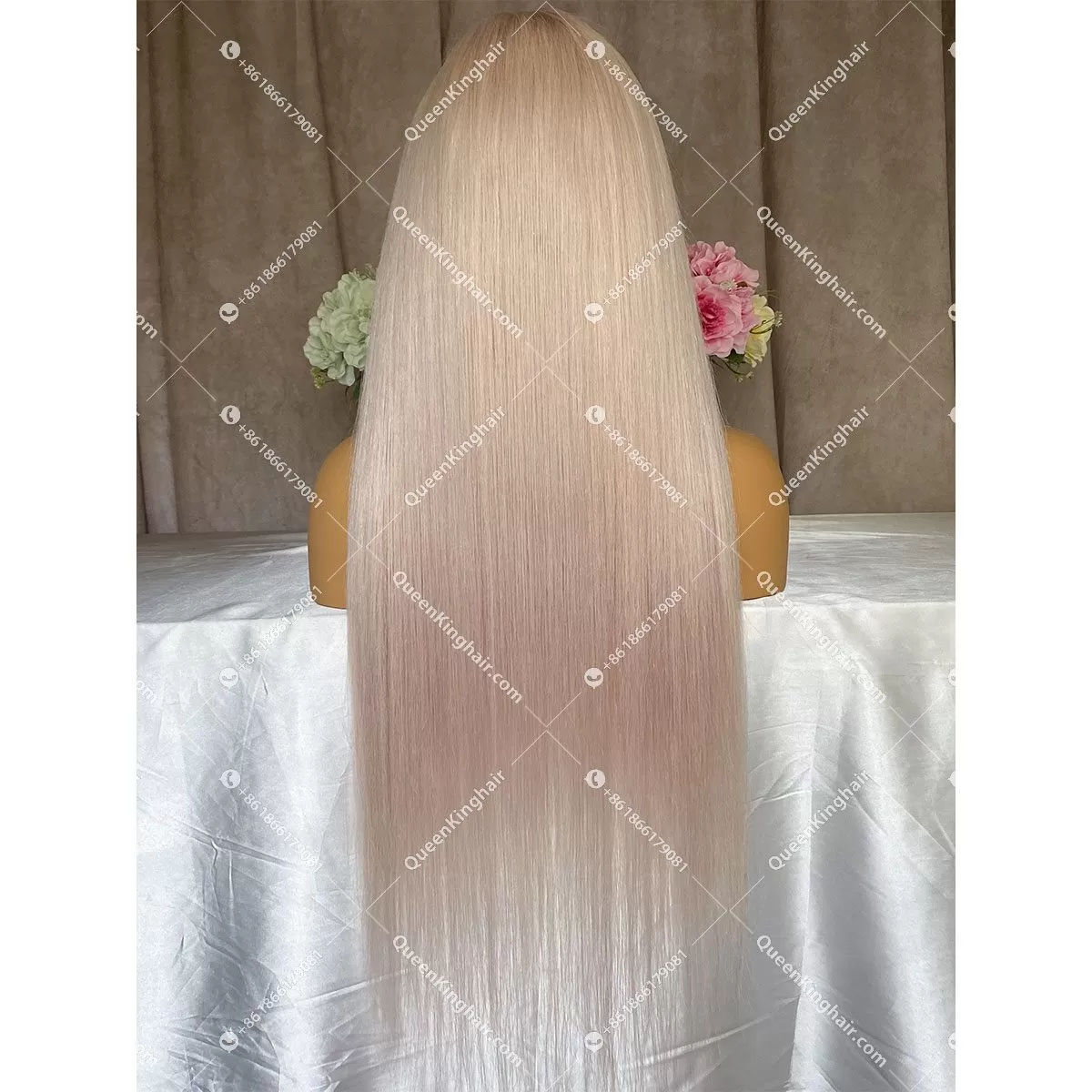 Virgin light white blonde Hd lace Full Lace Wig Silk Base 130% 150% Density Straight