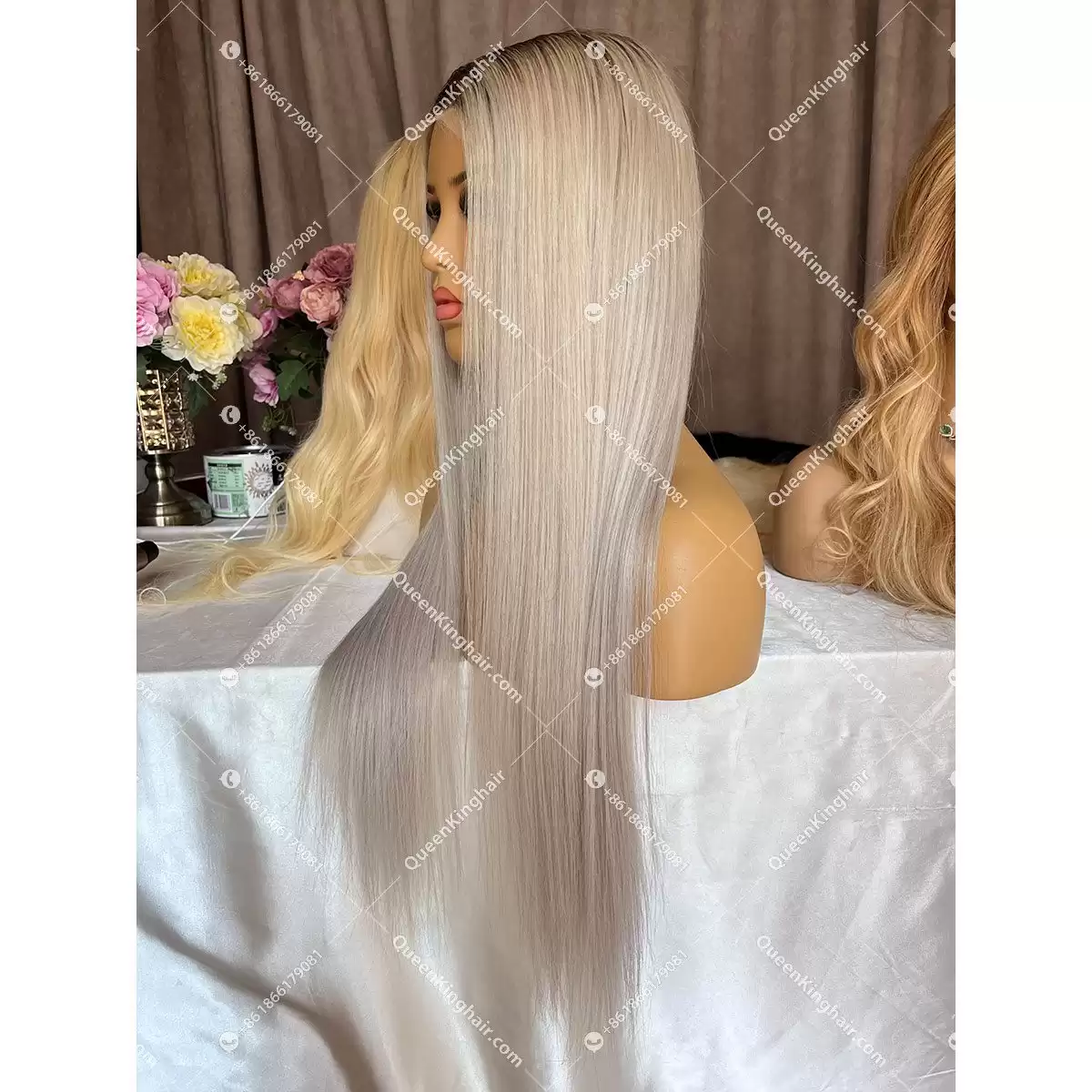 1b Ash Blonde LaceFrontWig 150%Density Straight