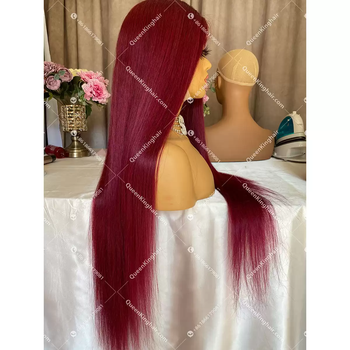 Burgandy Lacefrontwig 150%Density Straight