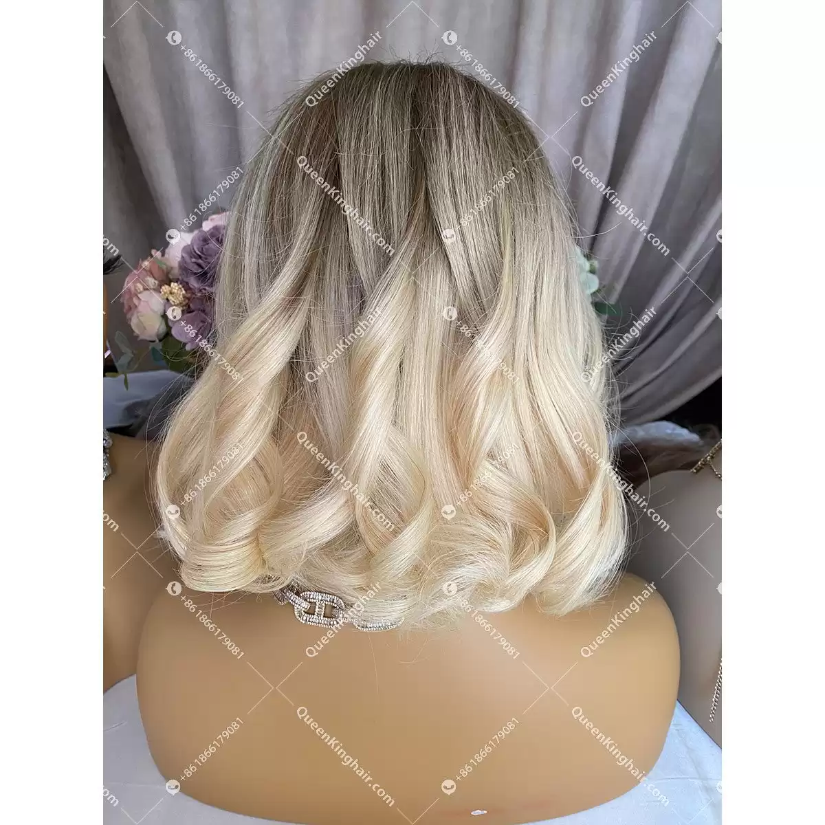 Kylie Bob Lacefrontwig 150%Density Wavy