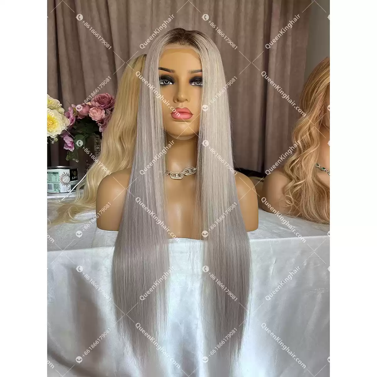 1b Ash Blonde 13x6 LaceFrontWig 150%Density Straight