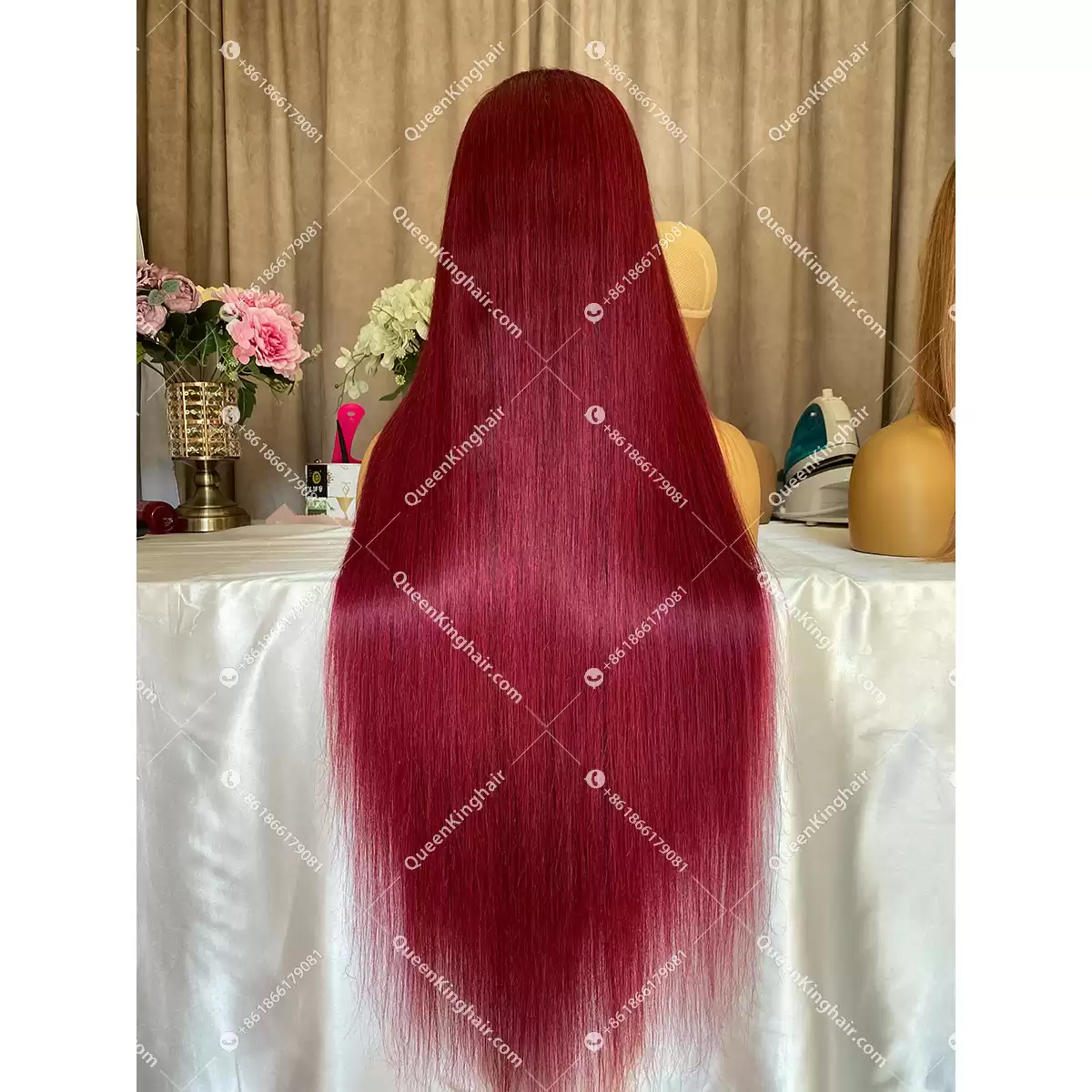 Burgandy Lacefrontwig 150%Density Straight