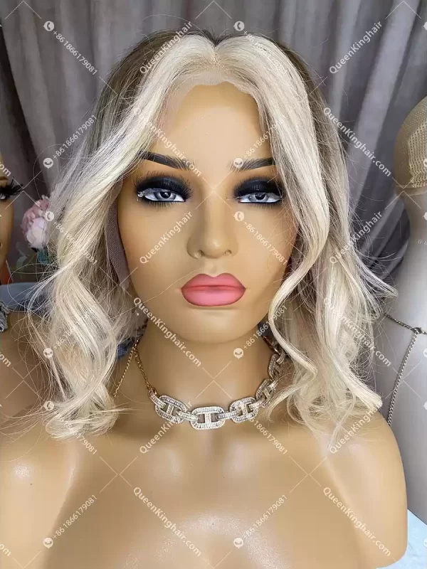 Kylie Bob Lacefrontwig 150%Density Wavy