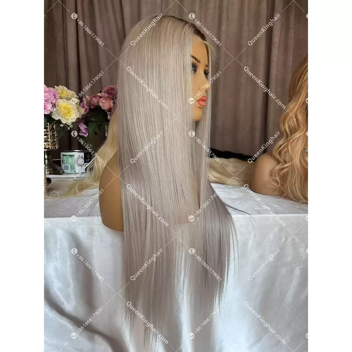 1b Ash Blonde LaceFrontWig 150%Density Straight