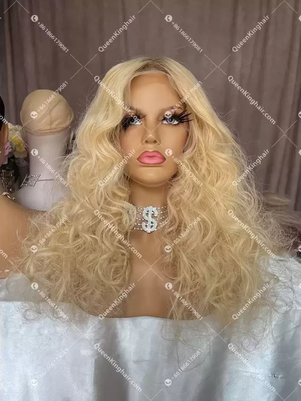 Ombre blonde LaceFrontWig 150%Density Curly