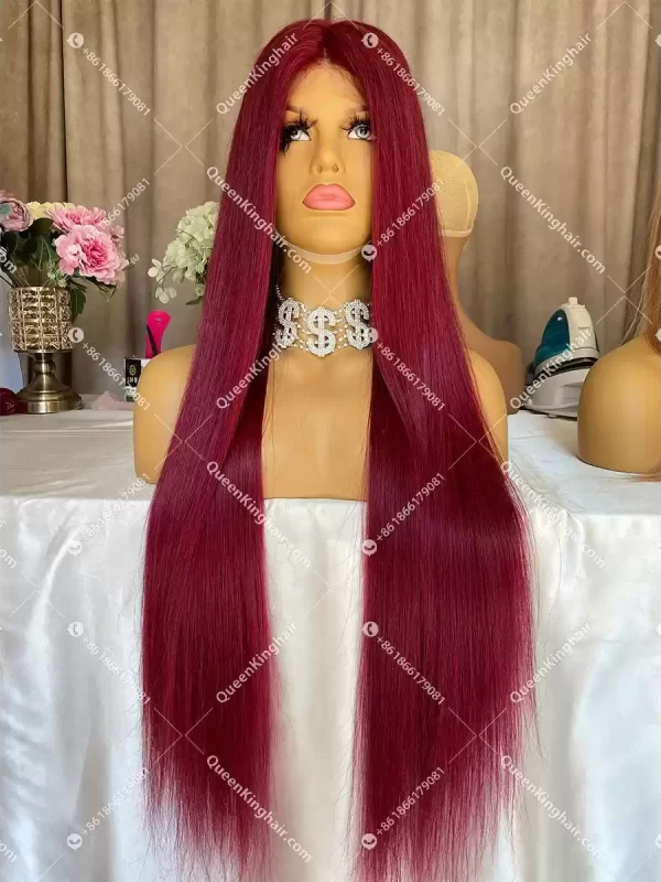 Burgandy 13x6 Lacefrontwig 150%Density Straight Burgandy Lacefrontwig 150%Density Straight
