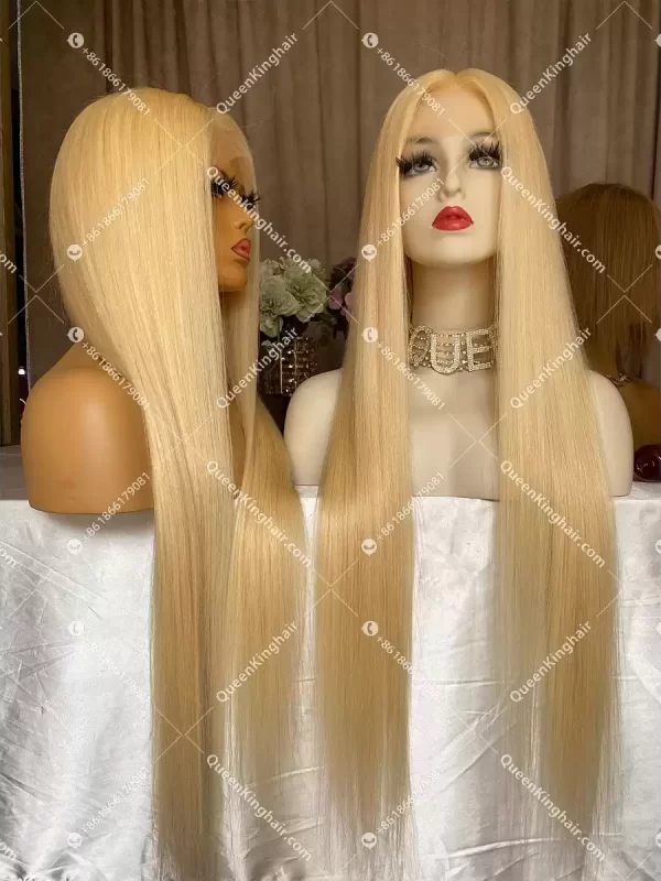 European Virgin Hair 613 blonde Hd lace Full Lace Wig Silk Base 130% 150% 180% 200% Density Straight
