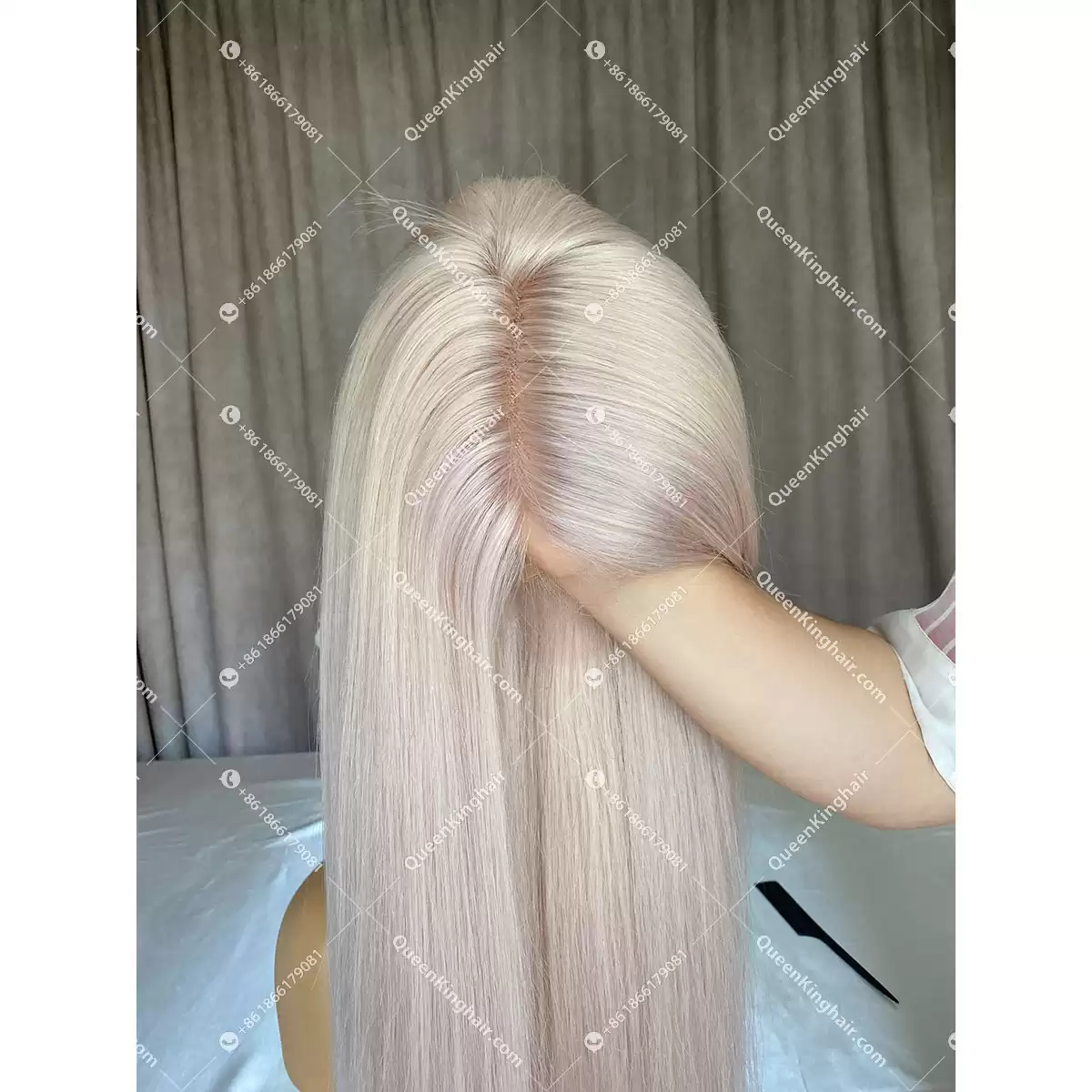 Virgin light white blonde Hd lace Full Lace Wig Silk Base 130% 150% Density Straight
