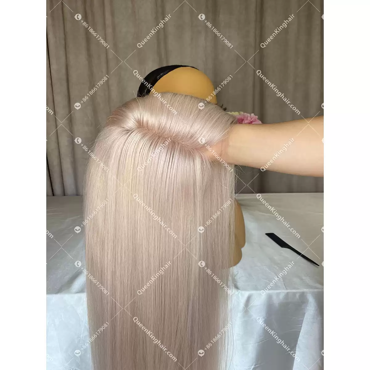 Virgin light white blonde Hd lace Full Lace Wig Silk Base 130% 150% Density Straight