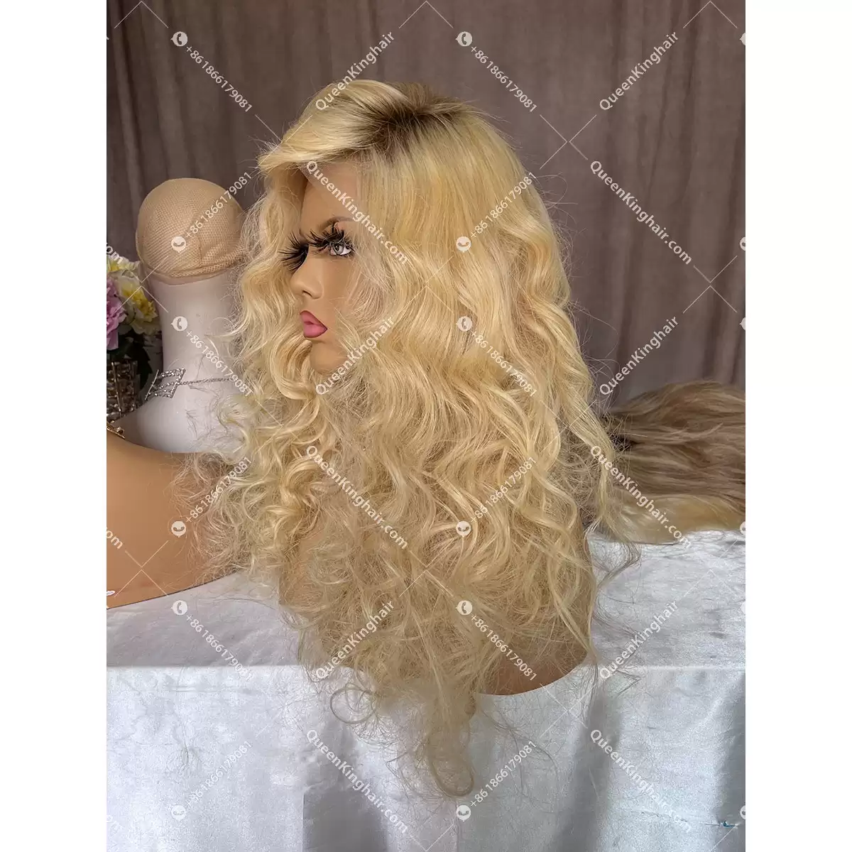 Ombre blonde LaceFrontWig 150%Density Curly