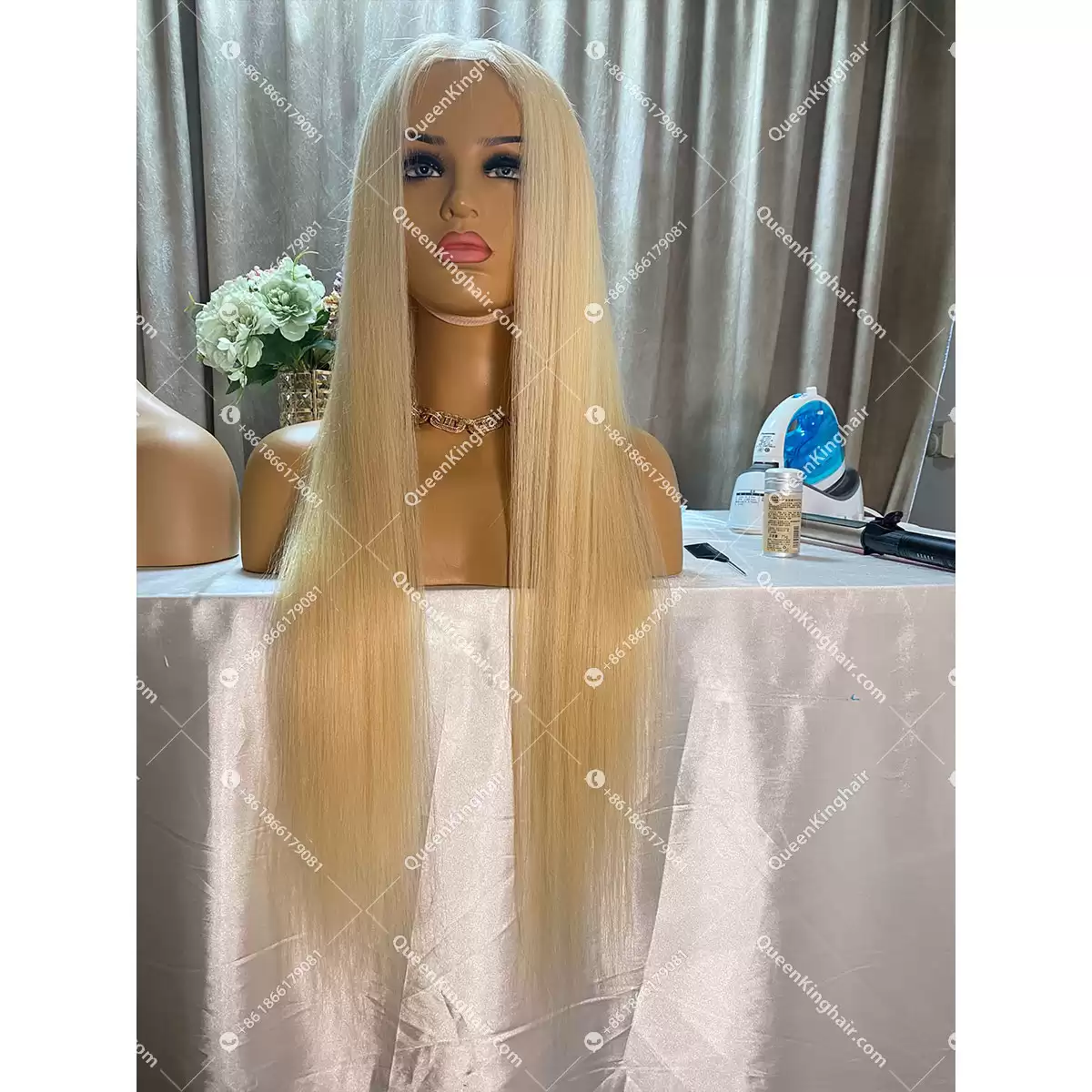 European Virgin Hair 613 blonde Hd lace Full Lace Wig Silk Base 130% 150% 180% 200% Density Straight