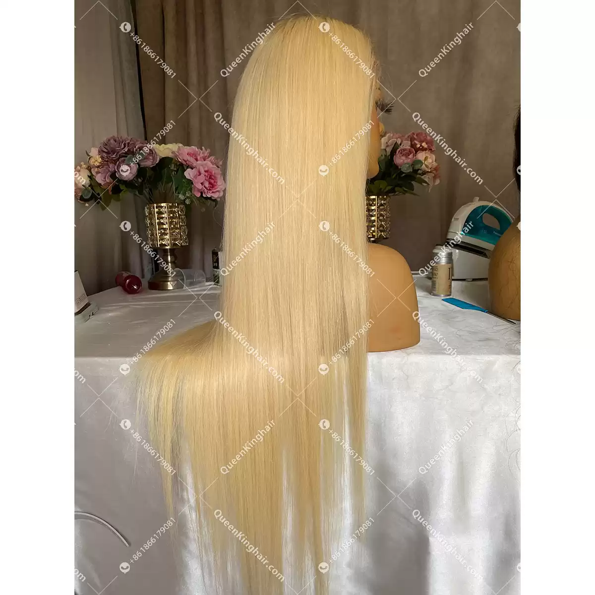 European Virgin Hair 613 blonde Hd lace Full Lace Wig Silk Base 130% 150% 180% 200% Density Straight