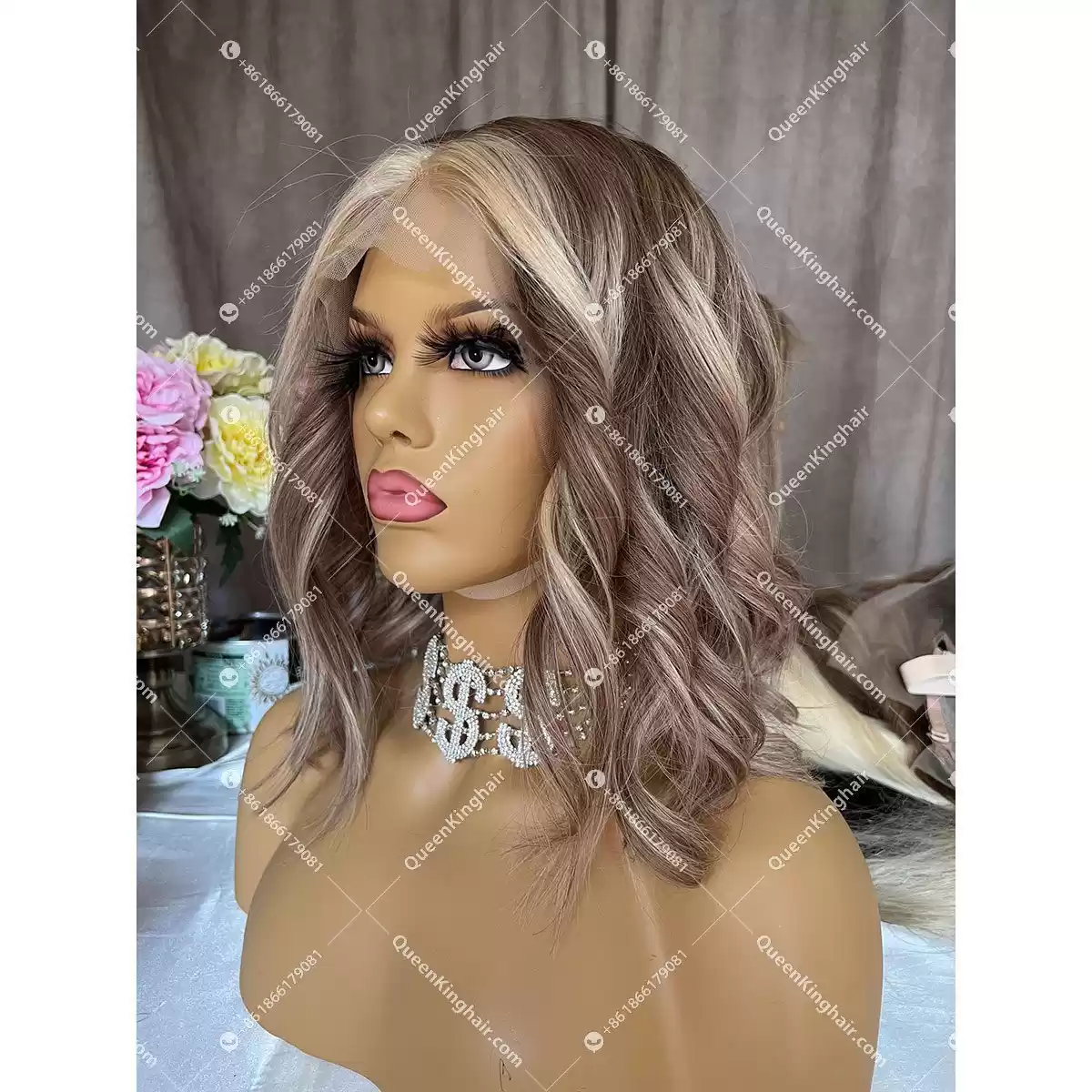 Claire Bob LaceFrontWig 150%Density Wavy
