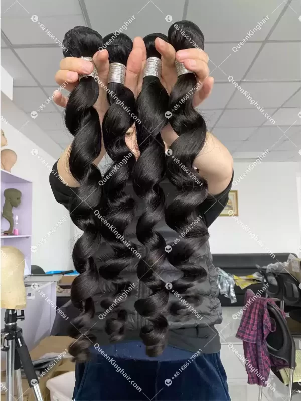 Loose Wave 30Inch Brazilian Weft Hair Bundles Natural Color 100% Human Hair Weave 1/3/4 pcs for Africa American Women