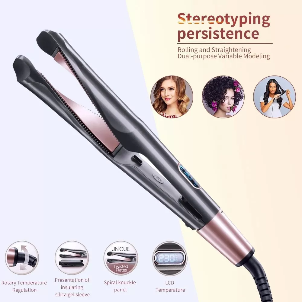 Electric heating curling rod large wave rotating curling hair
