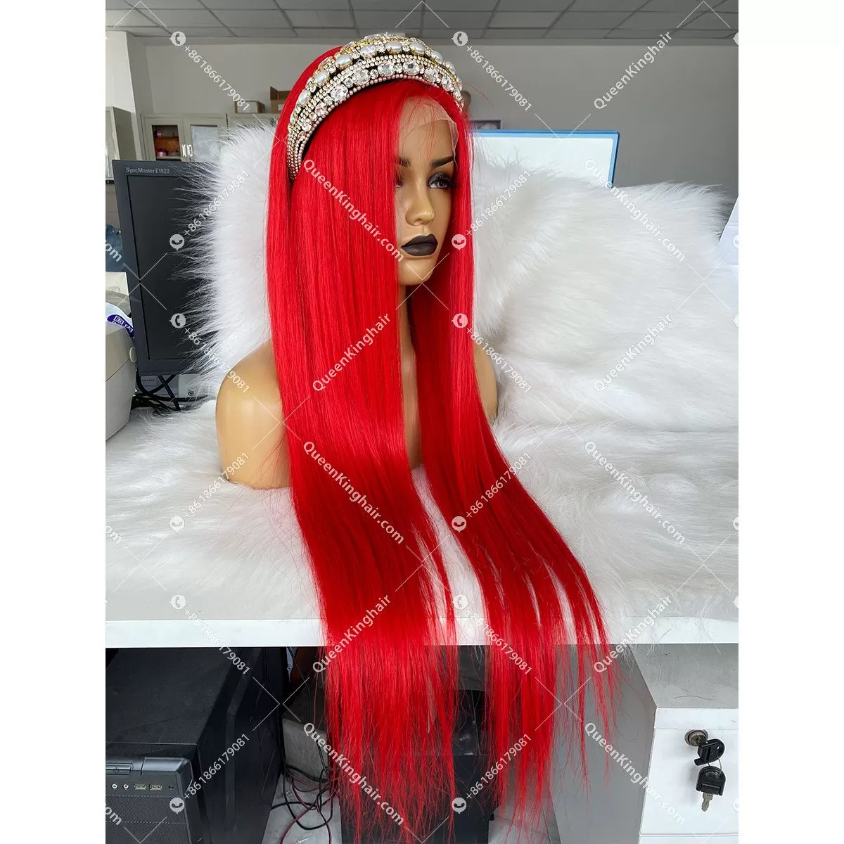 Virgin hair red color wig 13x6 transparent lace Hd lace 130% 150% 180% density