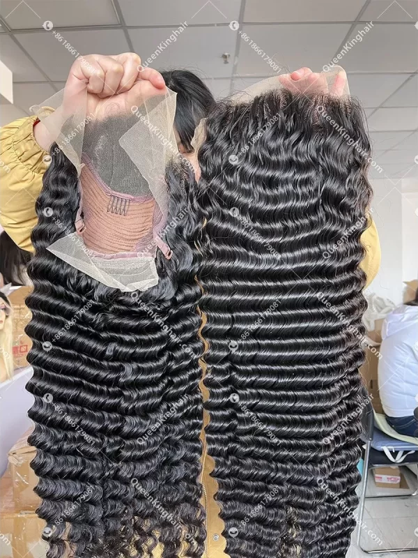 Natural Color 13x6 Transparent LaceFrontWig 150% Density Deep Curly Hair Wig
