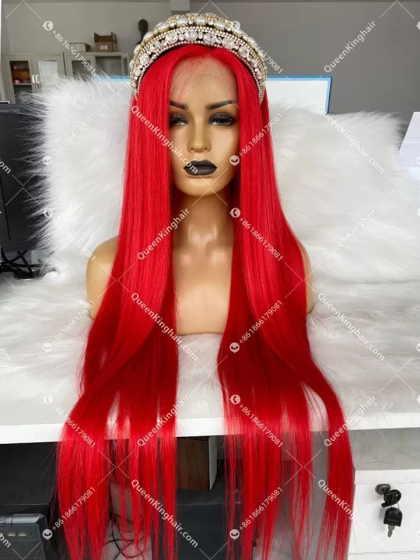 Virgin hair red color wig 13x6 transparent lace Hd lace 130% 150% 180% density