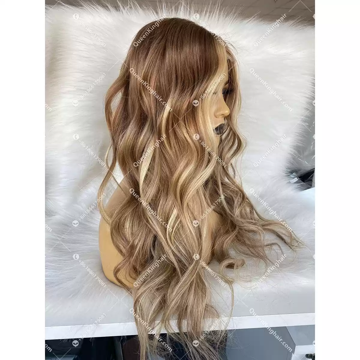 New cami color 13x6 wavy transparent lace 150% density ombré balayage color wig