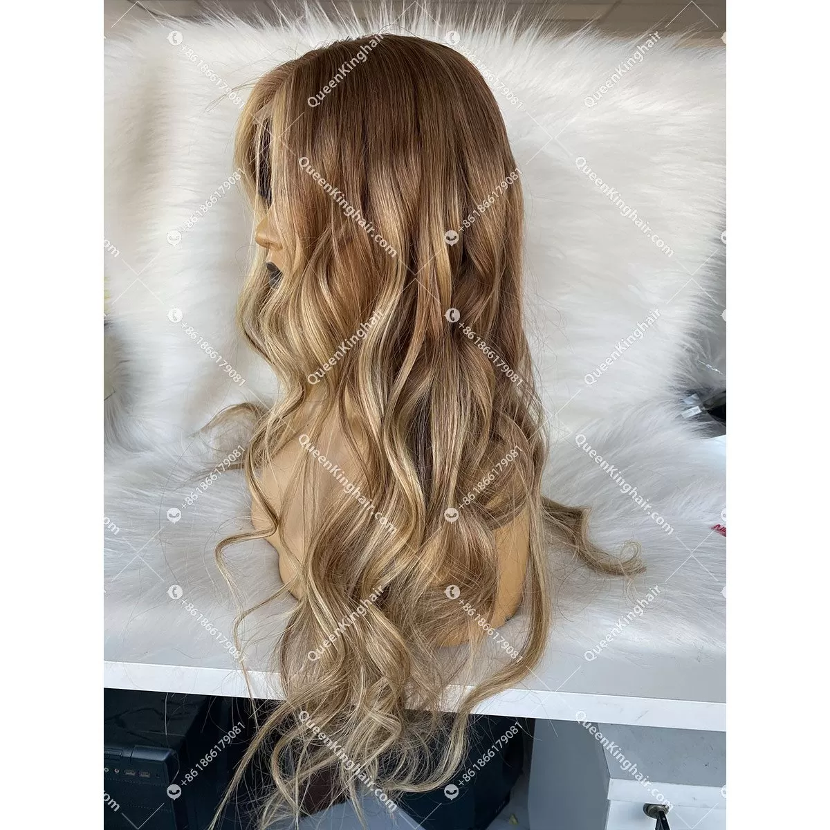 New cami color 13x6 wavy transparent lace 150% density ombré balayage color wig