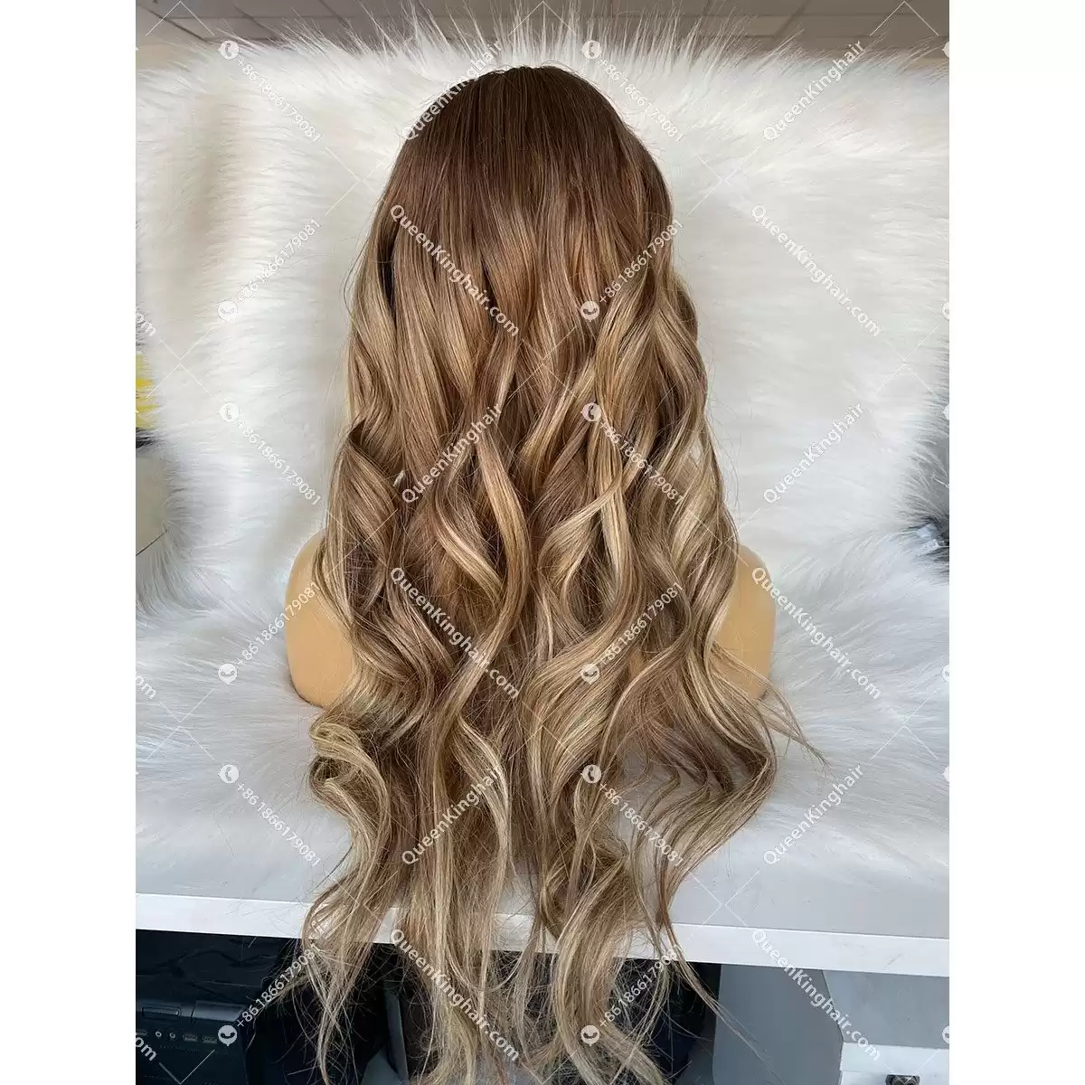New cami color 13x6 wavy transparent lace 150% density ombré balayage color wig