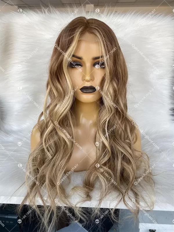 New cami color 13x6 wavy transparent lace 150% density ombré balayage color wig