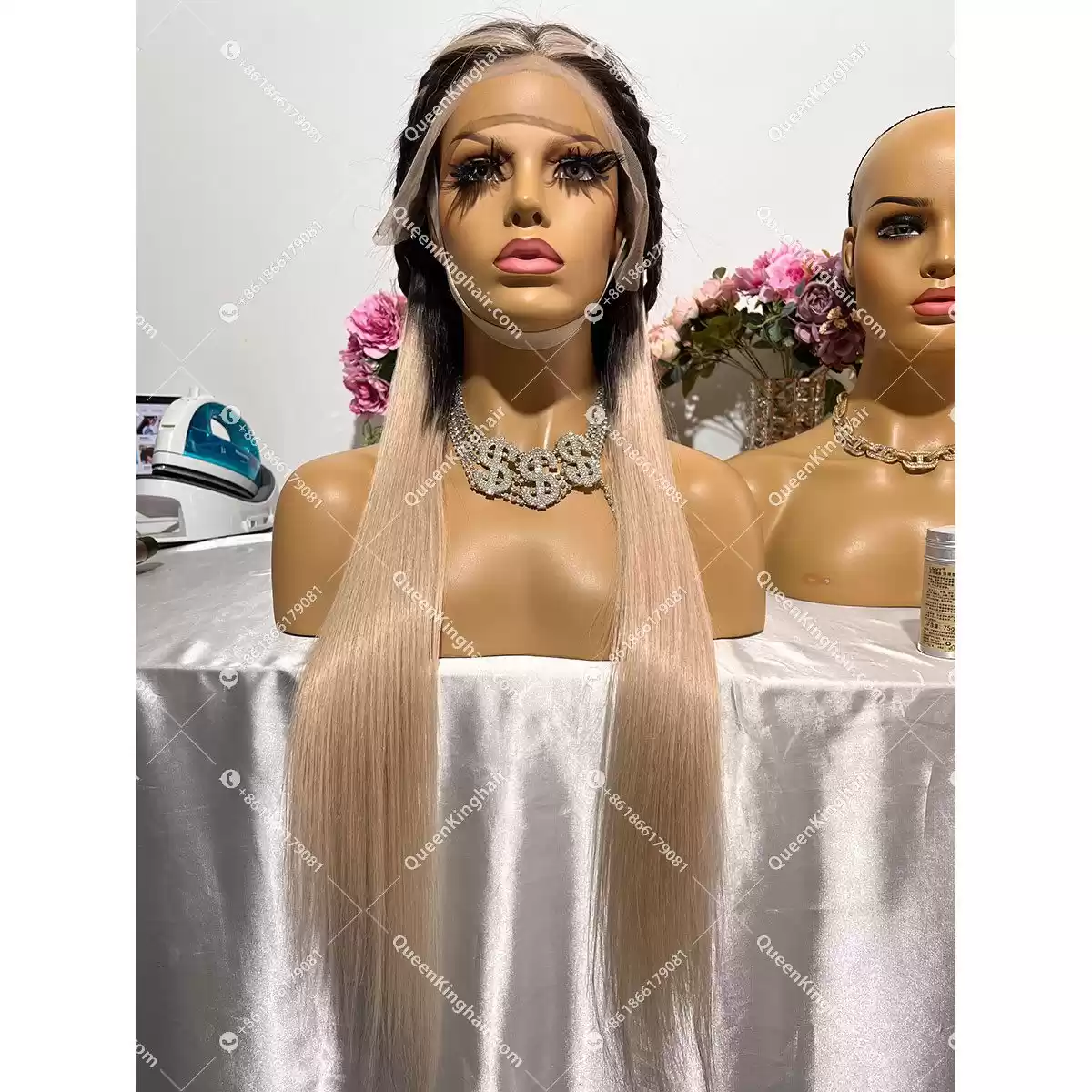 Ombré rose gold LaceFrontWig 150%Density Straight