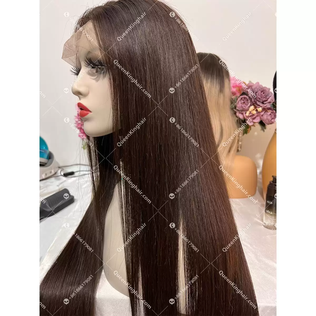 Chocolate brown 13x6 LaceFrontWig 150%Density Straight