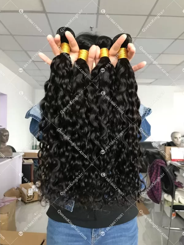 Curly 30Inch Brazilian Weft Hair Bundles Natural Color 100% Human Hair Weave 1/3/4 pcs for Africa American Women