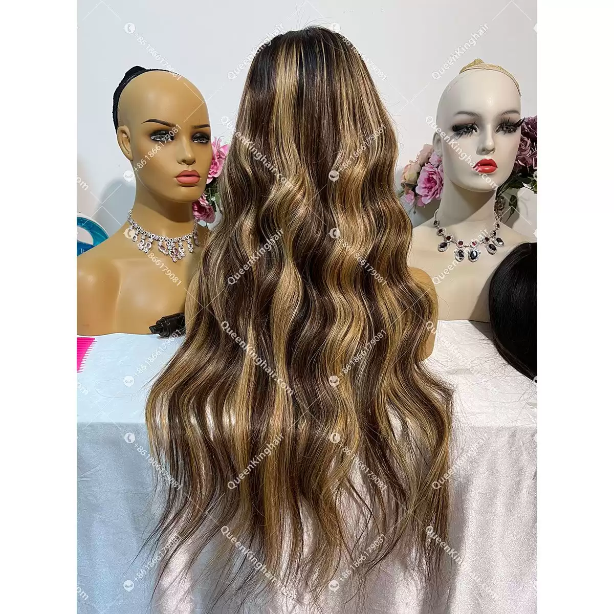 Ombre Balayage Custom Color 3 Tone Transparent Lace Small knots LaceFrontWig 150%Density Wavy