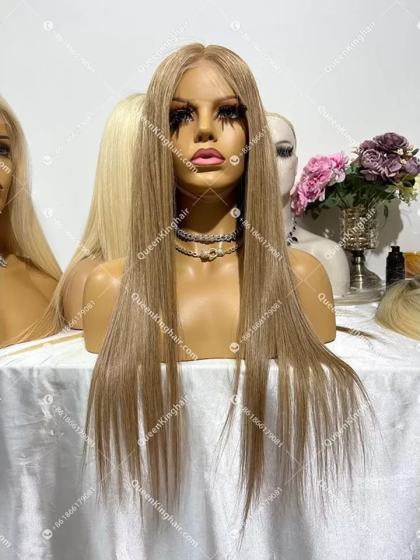 HD Lace Virgin Hair Ashy Blonde Custom Color 13x6 LaceFrontWig Virgin hair Straight