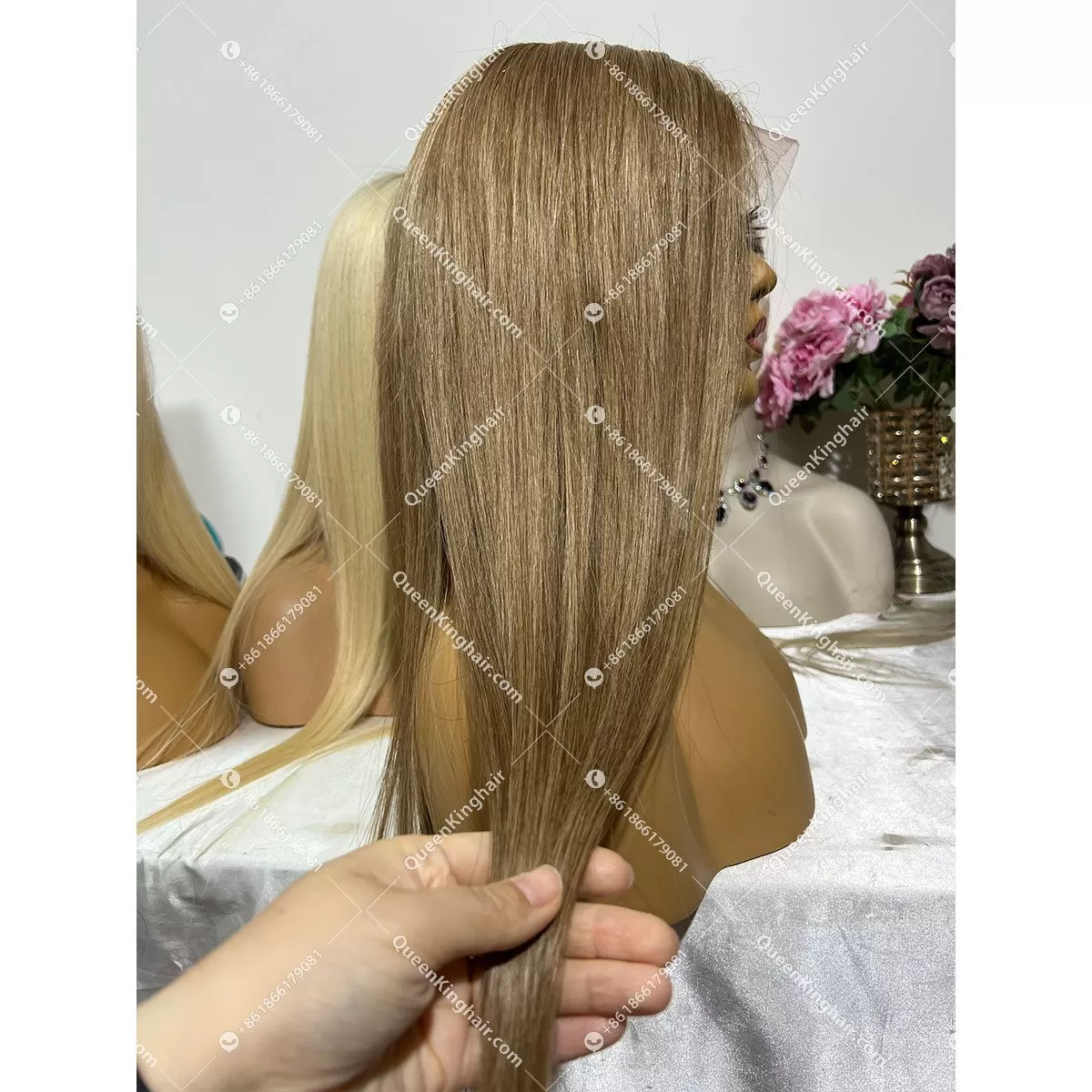 HD Lace Virgin Hair Ashy Blonde Custom Color 13x6 LaceFrontWig Virgin hair Straight