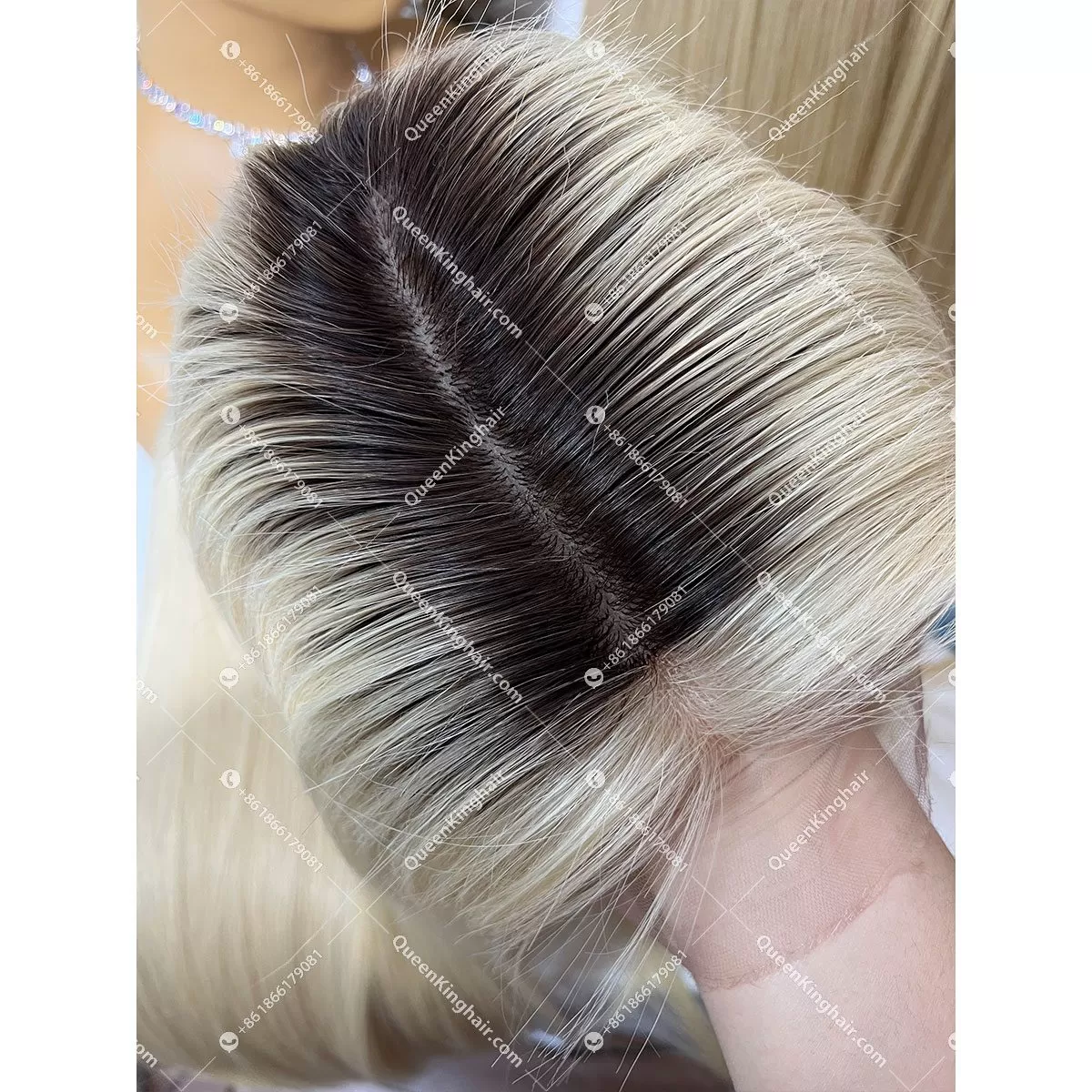 HD Lace Virgin Hair Ombre T4/613 T1b/613 Custom Color 13x6 LaceFrontWig Virgin hair Straight