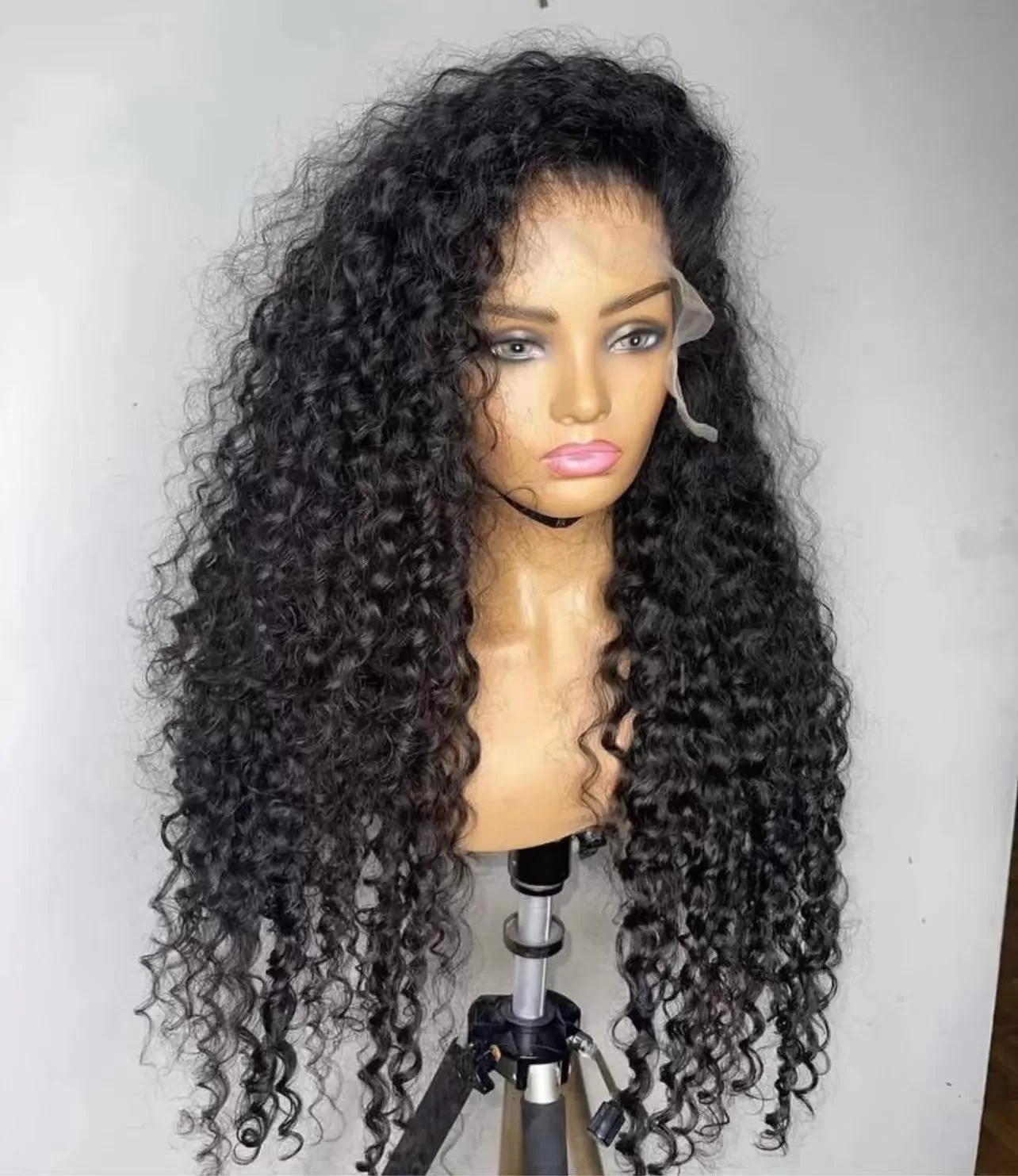 Natural Color 13x4 Transparent LaceFrontWig 150% Density Deep Curly Hair Wig