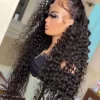 Natural Color 13x4 Transparent LaceFrontWig 150% Density Deep Curly Hair Wig