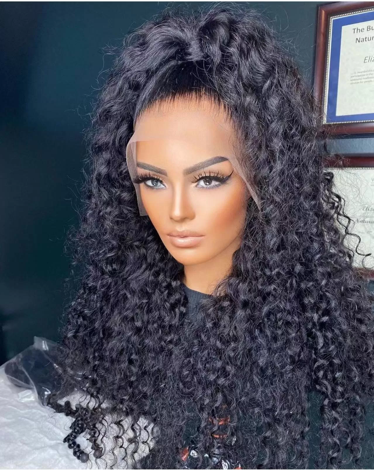 Natural Color 13x4 Transparent LaceFrontWig 150% Density Deep Curly Hair Wig