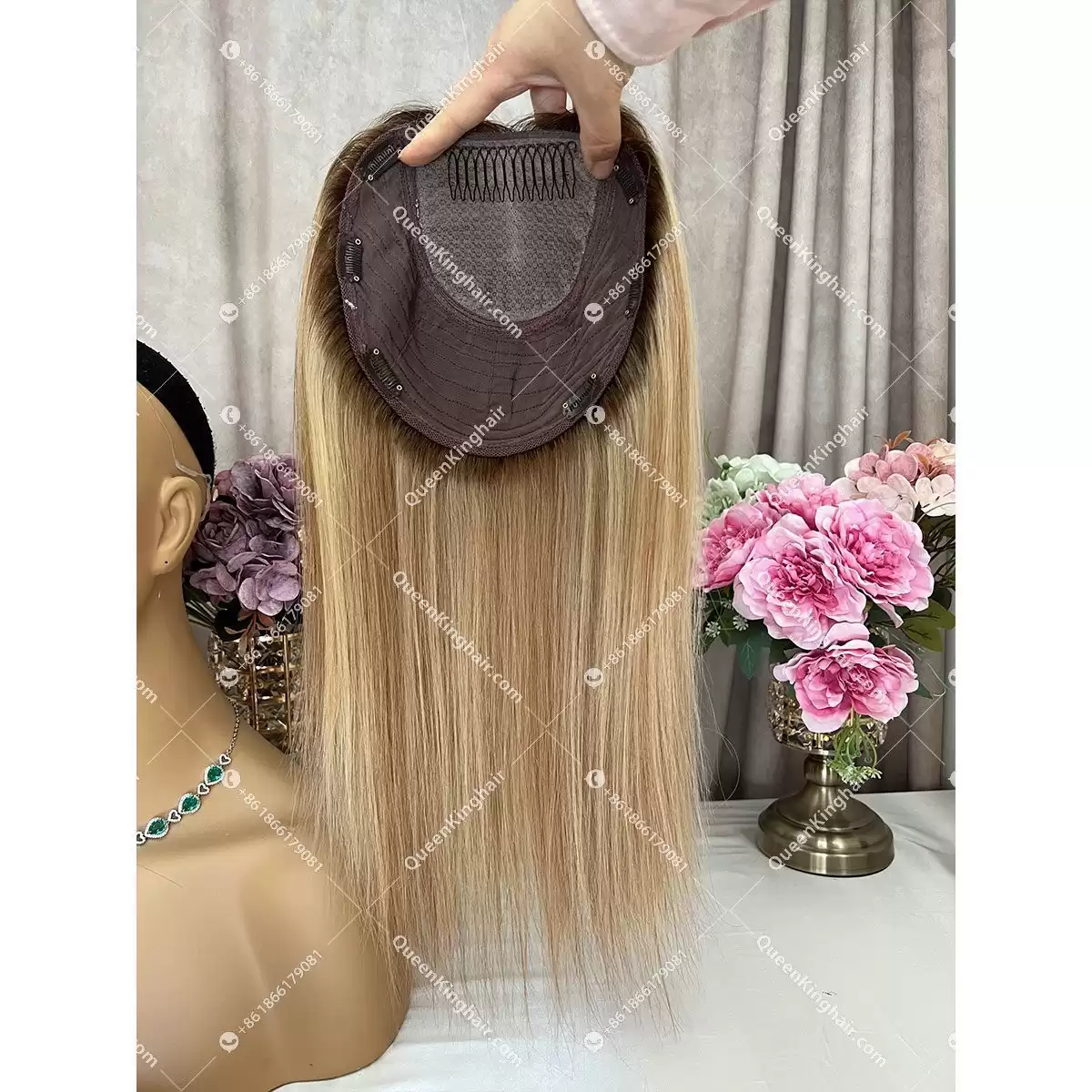 Topper For Women Lemi Color Balayage 8x8 With 4x4 Silk Base