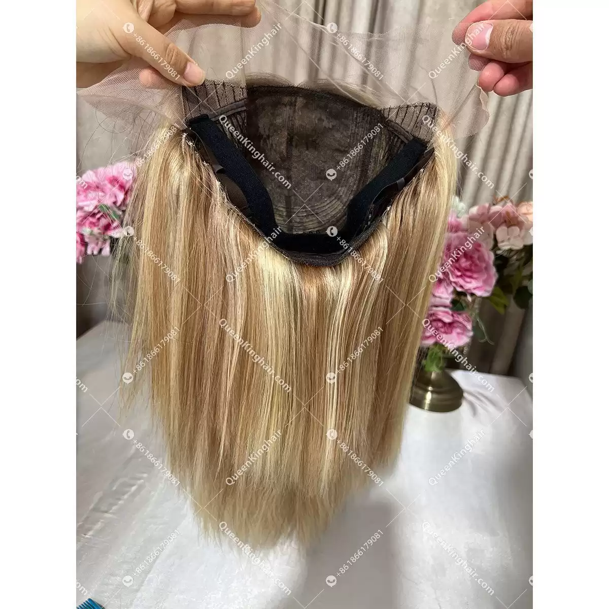 Jewish wig European hair Lemi color With Silk Base 150%Density Straight