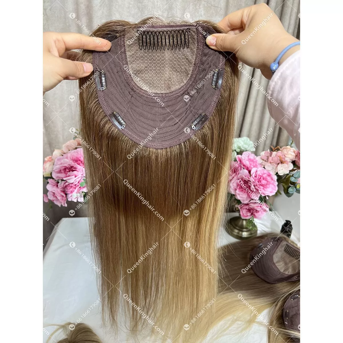 Topper For Women New Cami Color Balayage 8x8 With 4x4 Silk Base
