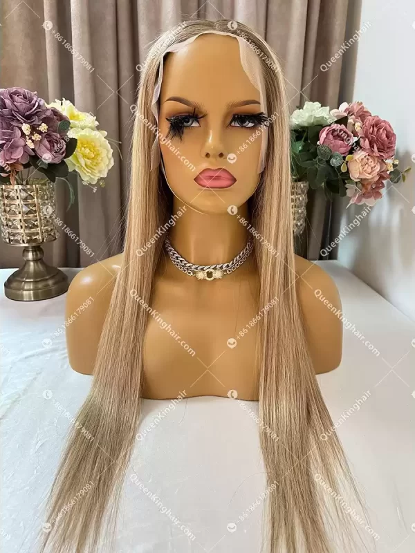 Leslie color 13x6 wavy transparent lace 150% density ombré balayage color wig