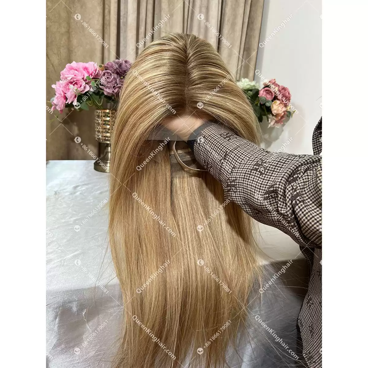 Leslie color 13x6 wavy transparent lace 150% density ombré balayage color wig