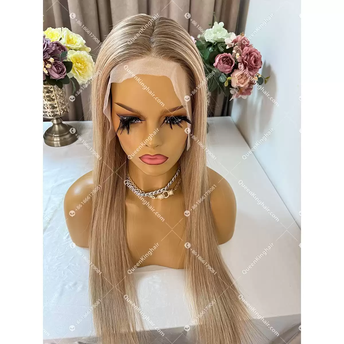 Leslie color 13x6 wavy transparent lace 150% density ombré balayage color wig