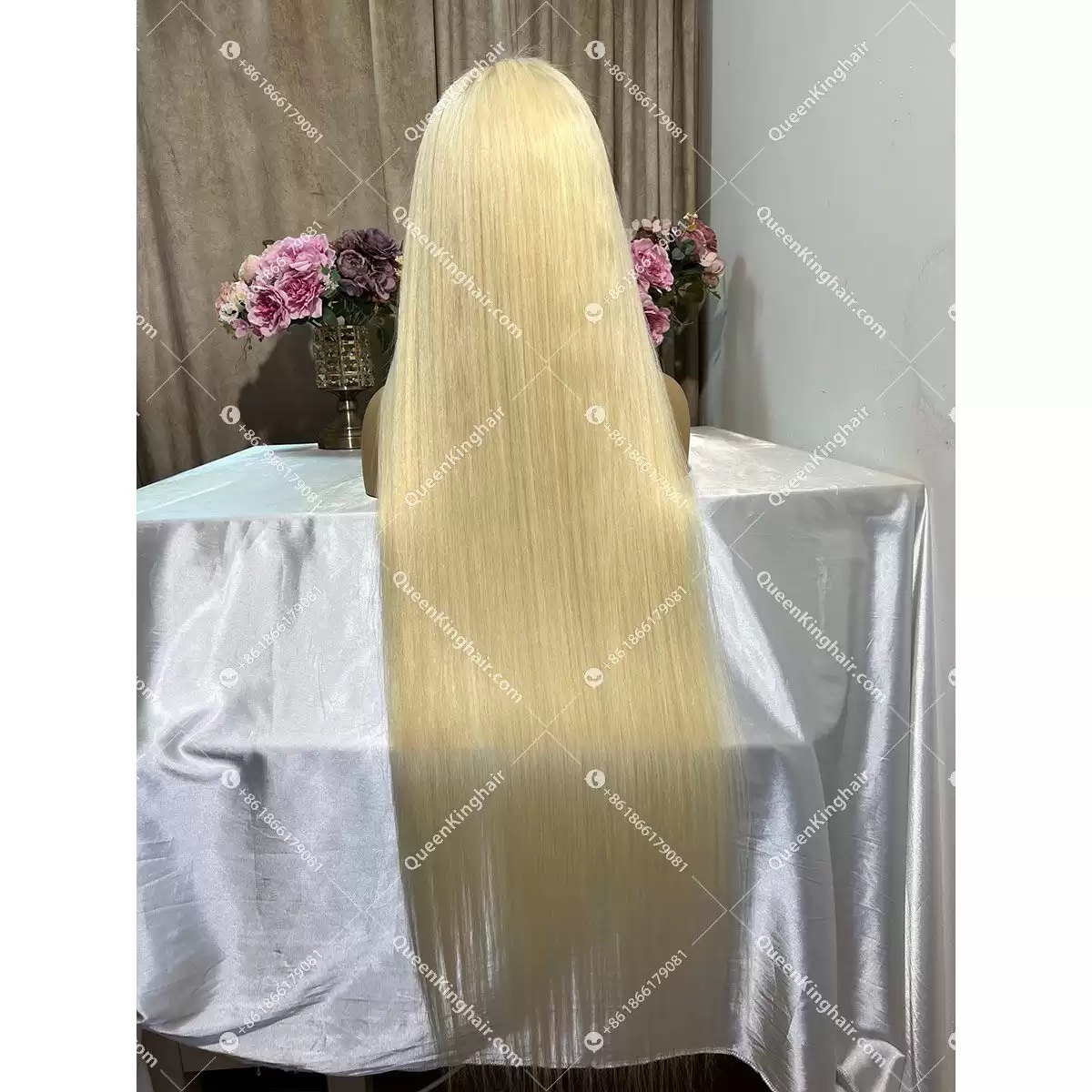Thicker Ends European Virgin Hair  blonde Hd lace Full Lace Wig 180% Density Straight