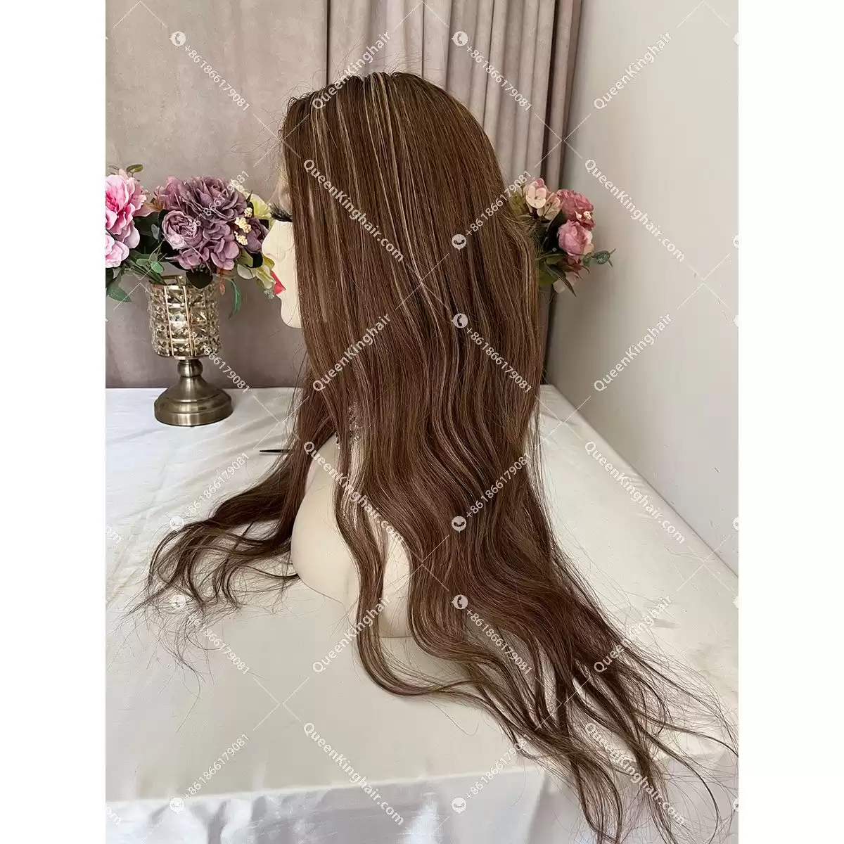 Brunette Hair Hd lace Full Lace Wig Silk Base 130% 150% Density Straight